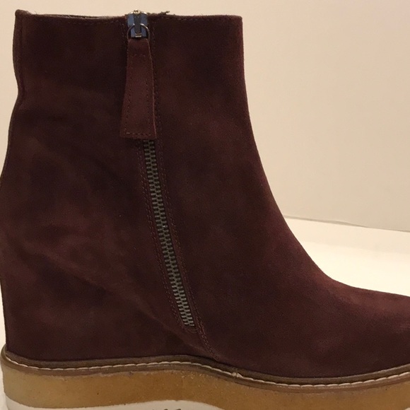 Nelle Vie Italian vine color suede wedge boots - Picture 5 of 8